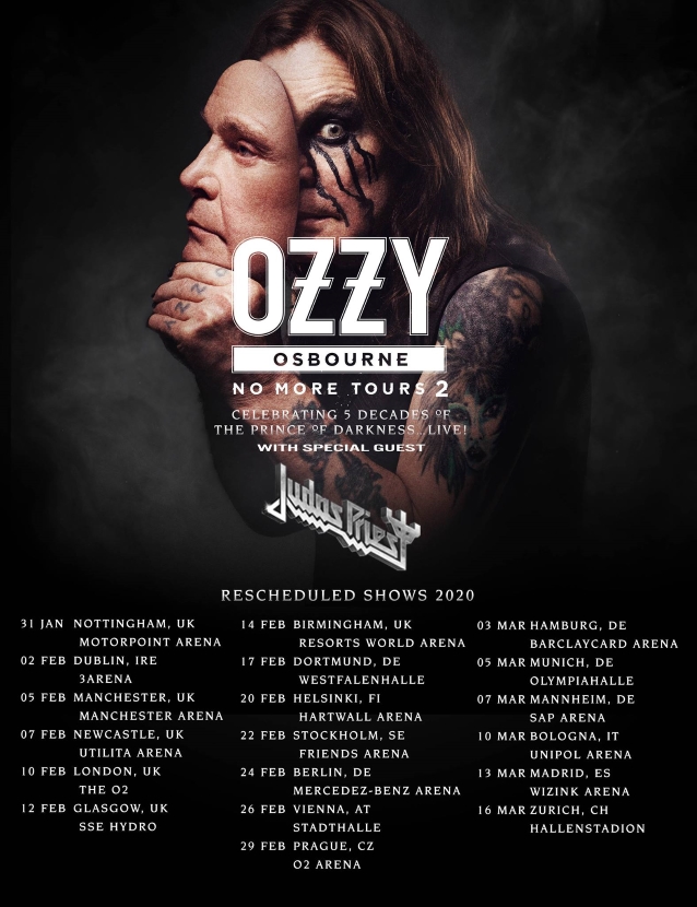 OZZY OSBOURNE + JUDAS PRIEST Rescheduled 2020 European Tour Dates